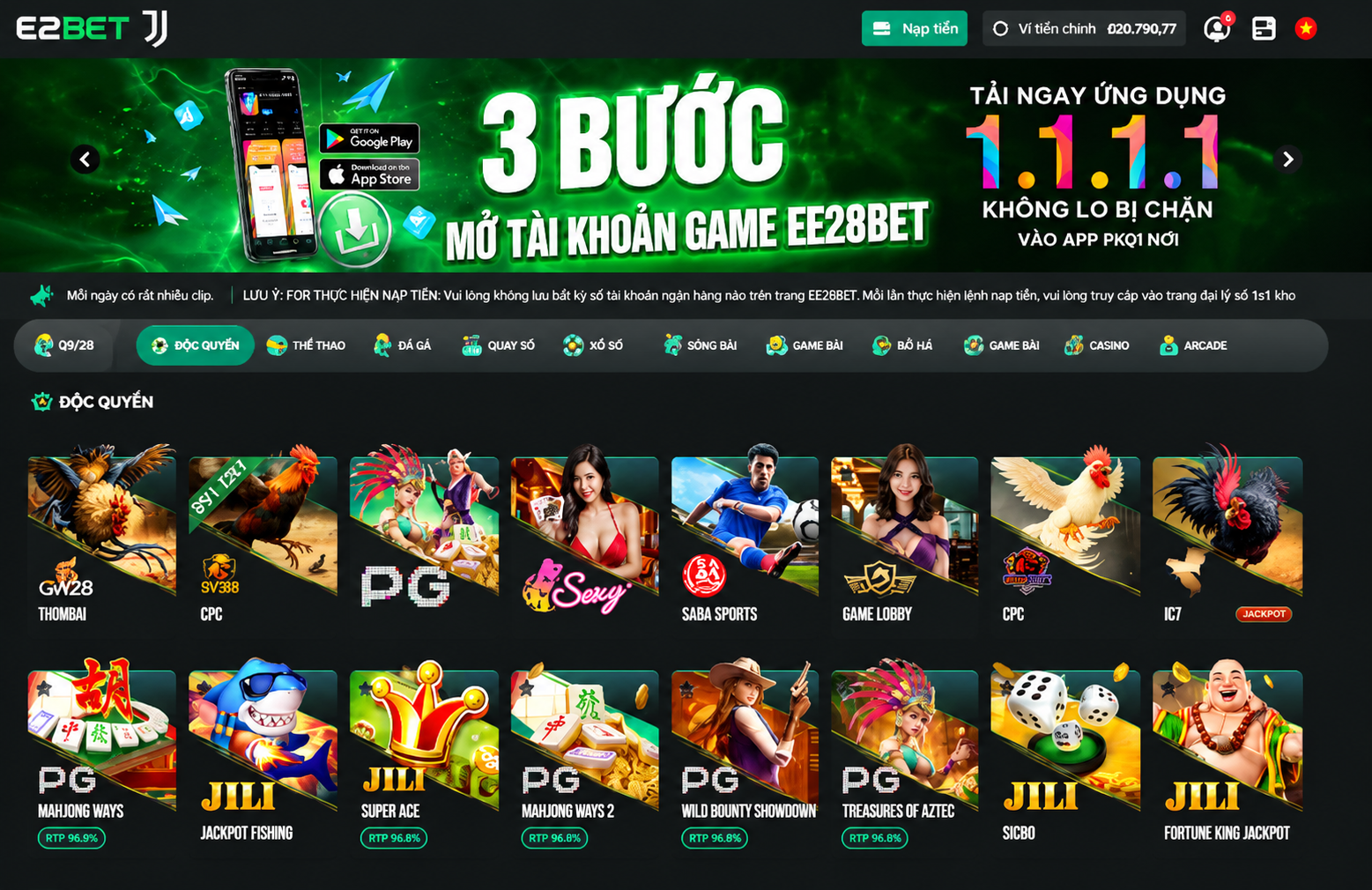 3 bước mở tài khoản game EE28BET 